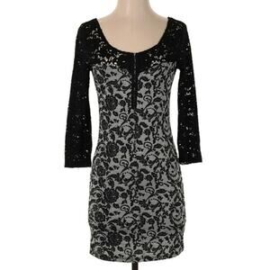 Free People Love You To Pieces Bodycon Damask Brocade Jacquard Dress